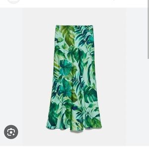 Zara high-waist flowing midi skirt